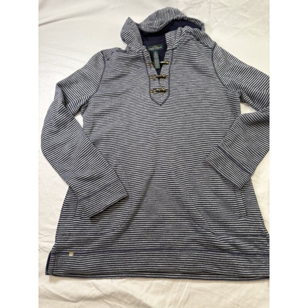 Lauren Ralph Lauren LRL Sweater Hoodie 100% Cotton Stripe Size Medium